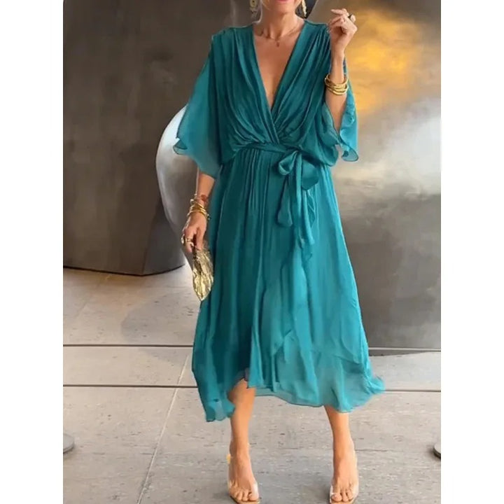 Robe Longue Élégante en Chiffon