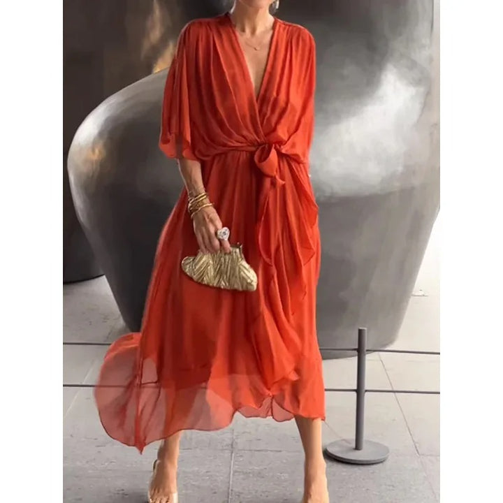 Robe Longue Élégante en Chiffon