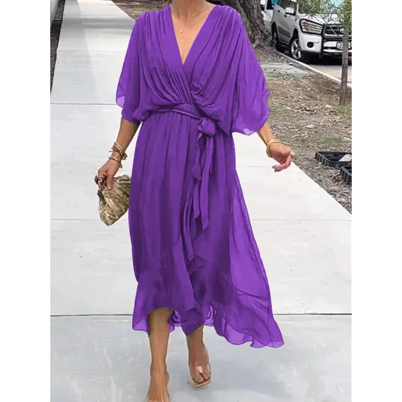 Robe Longue Élégante en Chiffon