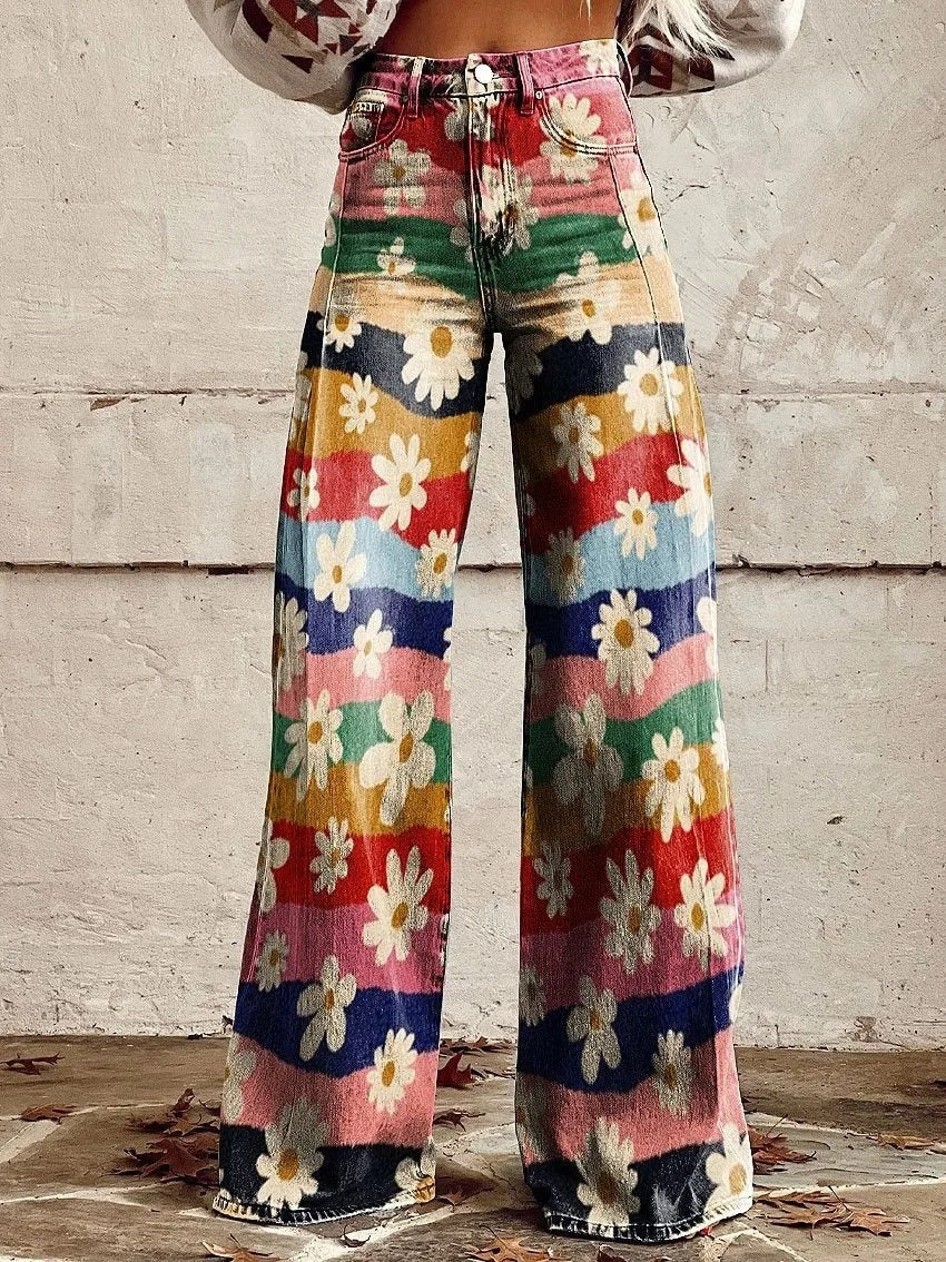 Pantalon Fleuri Élégant