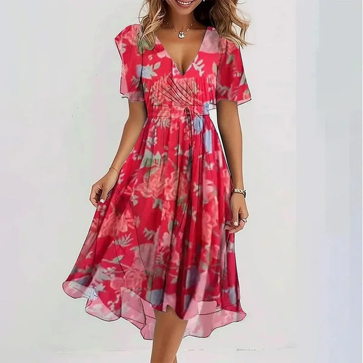 Robe longue élégante avec décolleté en V
