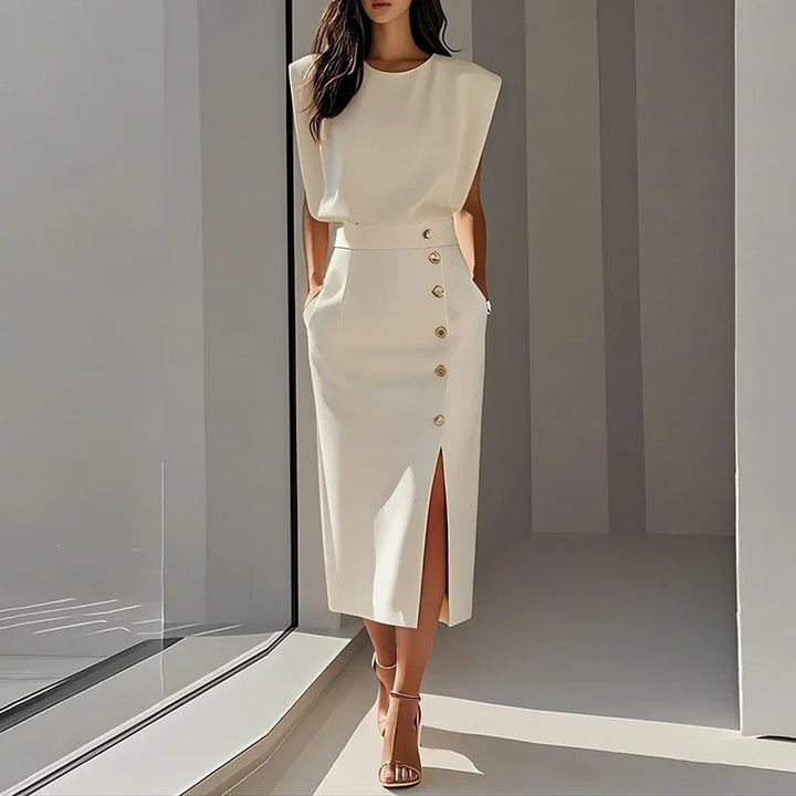 Robe Élégante d'Été Sans Manches