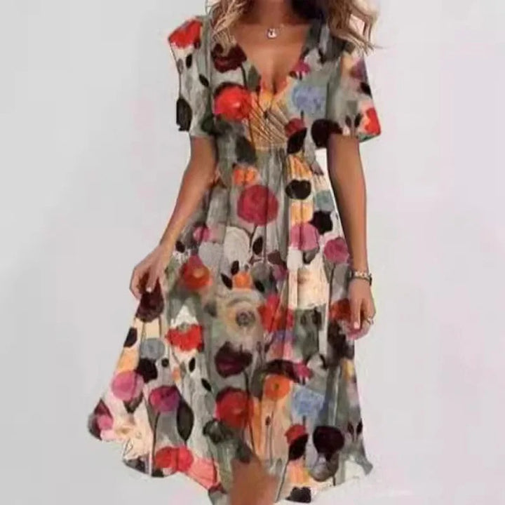 Robe longue élégante avec décolleté en V