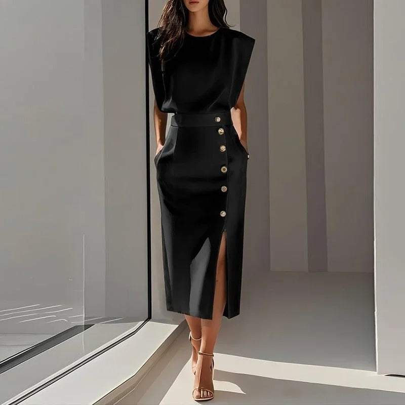 Robe Élégante d'Été Sans Manches