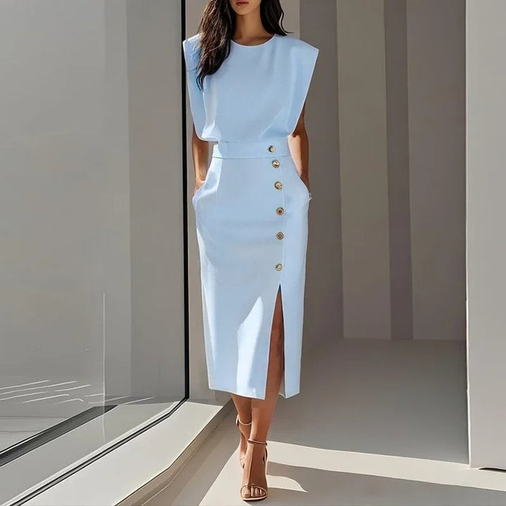 Robe Élégante d'Été Sans Manches