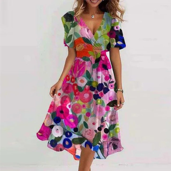 Robe longue élégante avec décolleté en V