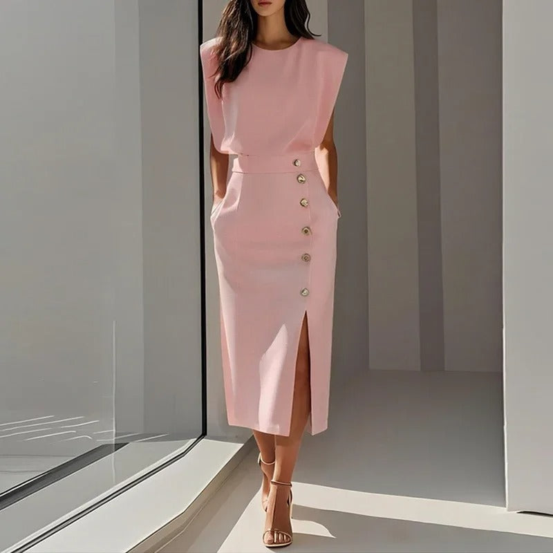 Robe Élégante d'Été Sans Manches