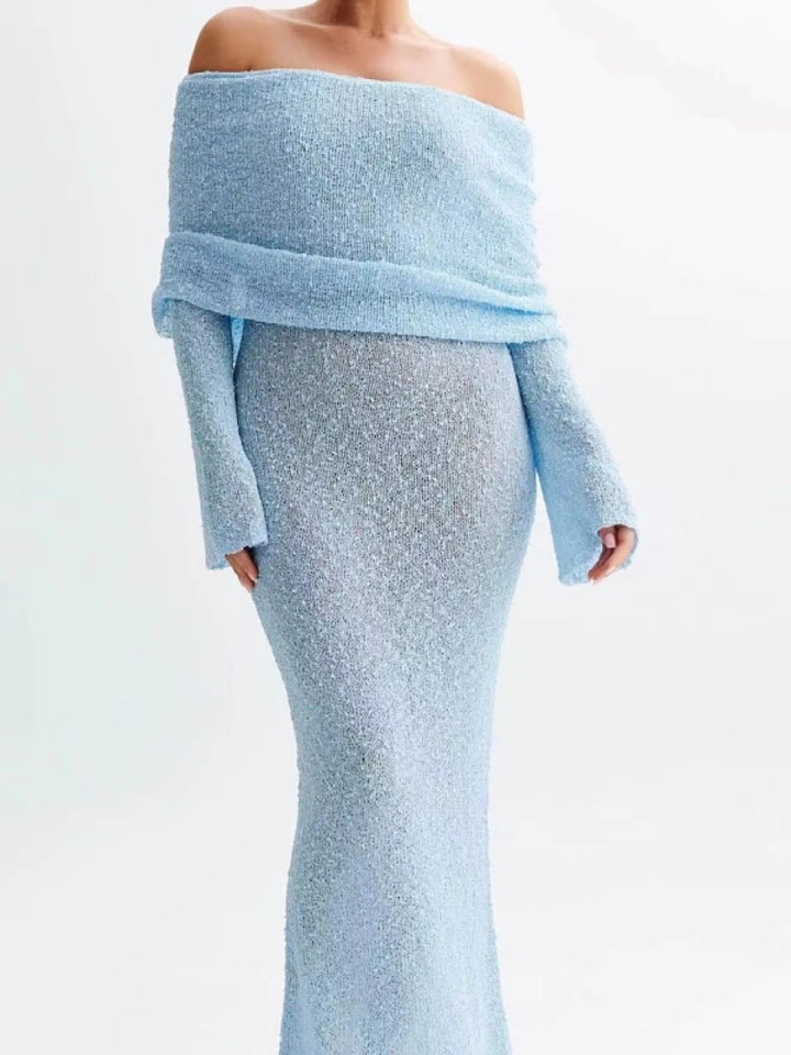 Robe pull à épaules dénudées