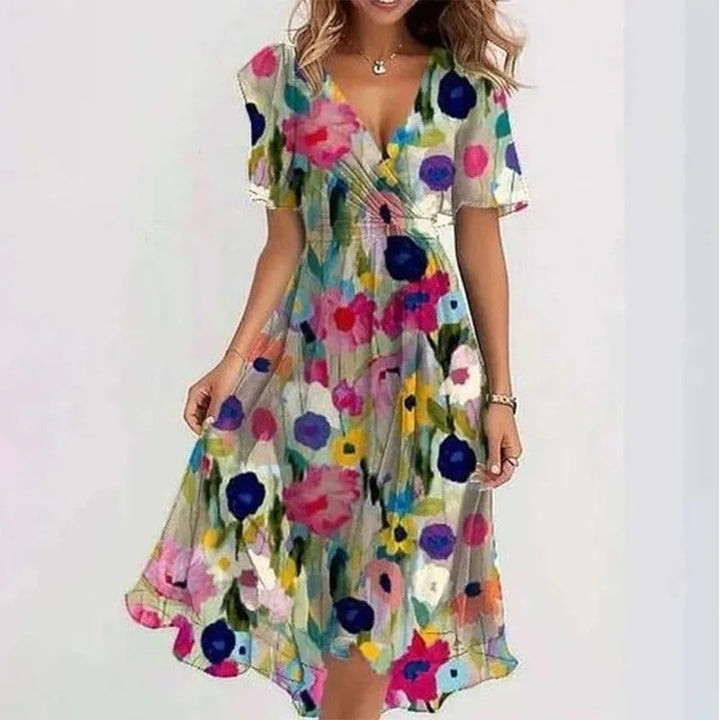 Robe longue élégante avec décolleté en V