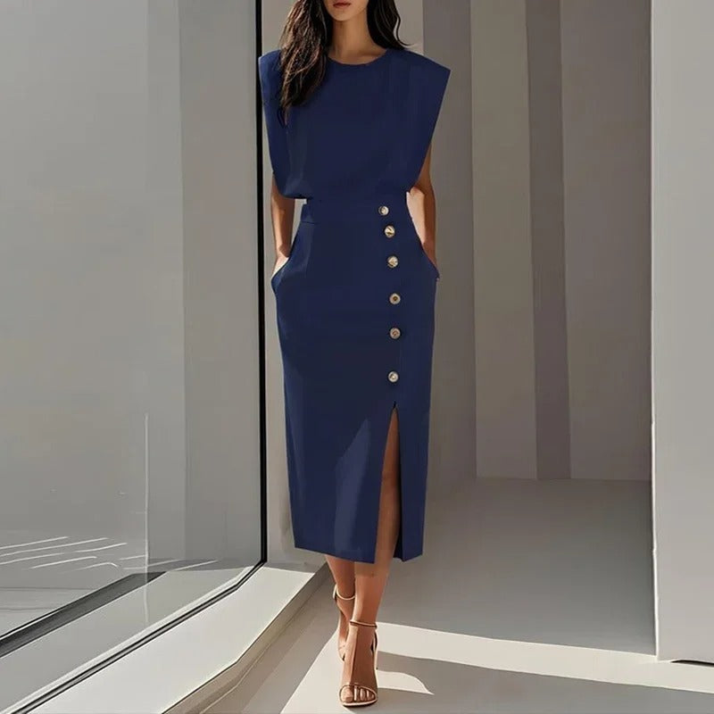 Robe Élégante d'Été Sans Manches