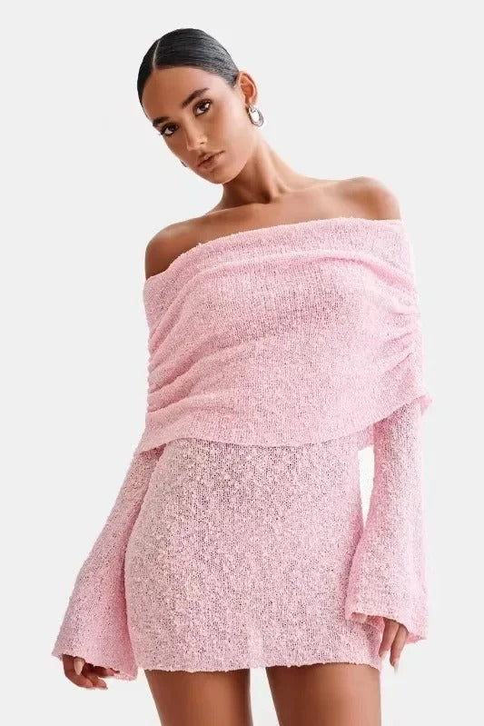Robe pull à épaules dénudées